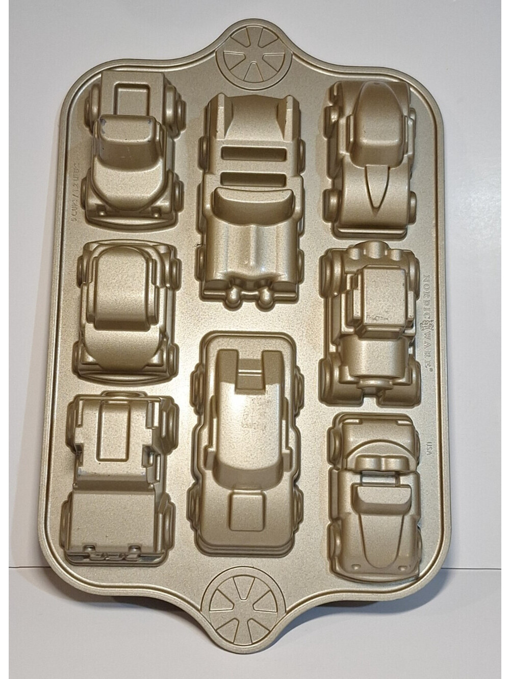Nordic Ware Car & Truck Mini Cake Pan Cast Aluminum Automobile Mold Made In USA